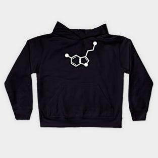 Serotonin Molecule White Kids Hoodie